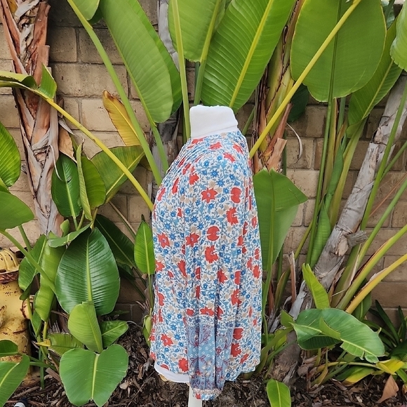 Spell And The Gypst Floral Blue Red Button Up Blouse Extra Small - Picture 4 of 10